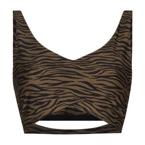 The Upside Malibu Brown and Black Zebra Print Sports Bra
